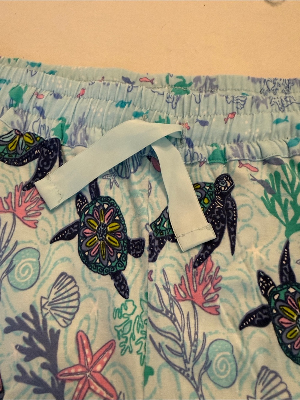 Vera Bradley Light Blue Sea Turtle Dream Print Pajama Shorts - Picture 6 of 7